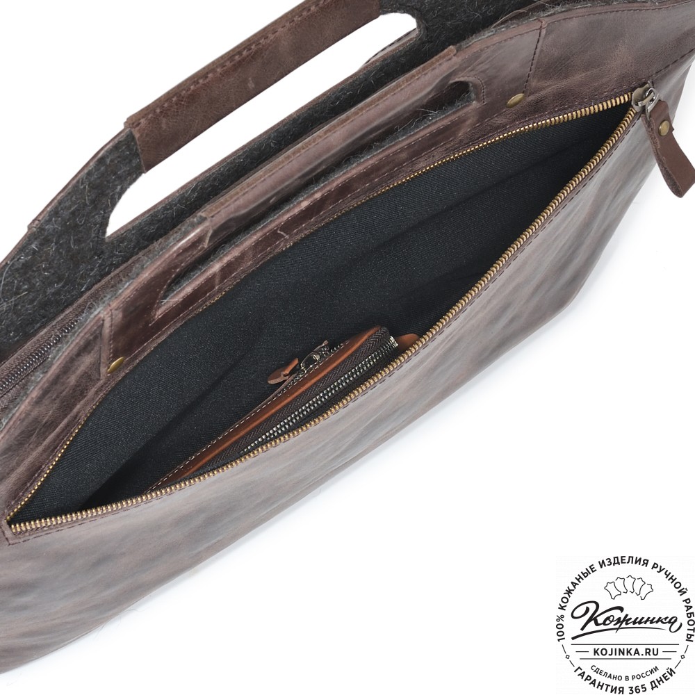  Универсальный кожаный портфель "Диего" (темно-коричневый антик) 